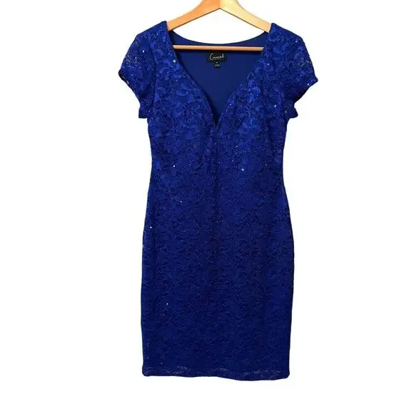connected apparel Dresses Connected Apparel Sequin Lace Sheath
